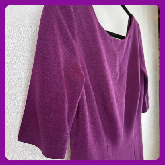 Trina Turk Women's Purple Sleeve Pleated Fit Flare Dress Work‎ Business - Picture 2 of 9